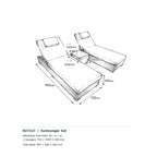 Nova Magnus Sun Lounging Set with 0.4m Square Side Table, N27217