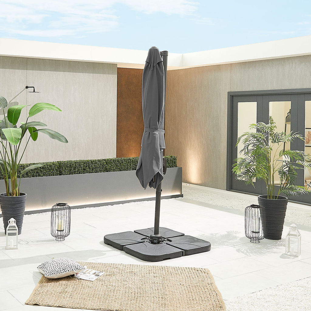 Nova Solis Cantilever Parasol, 2.5m Square, Grey, N17662