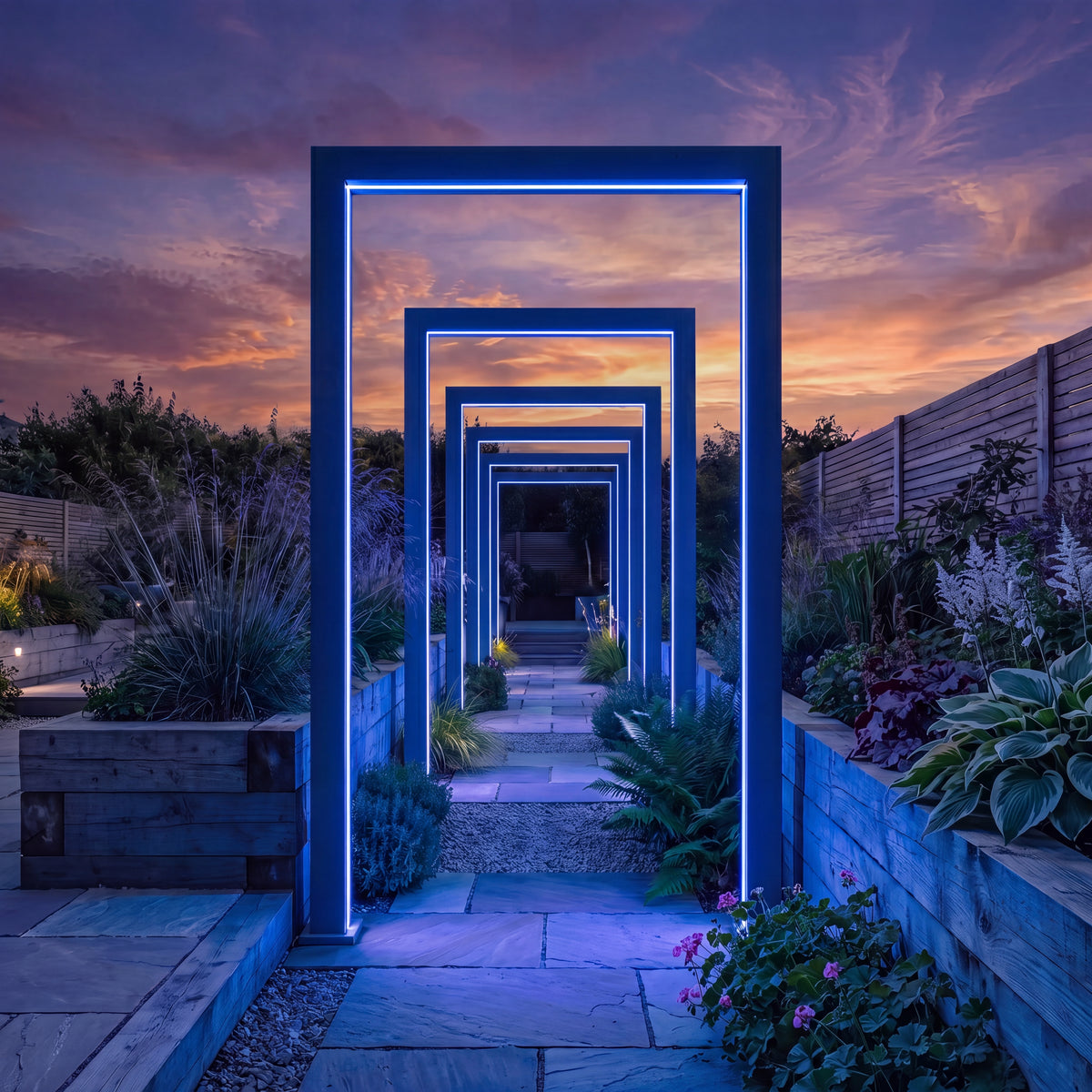 Nova Titan RGBW LED Pathway Arch, 125cm, Single arch with power pack, Grey, N26265