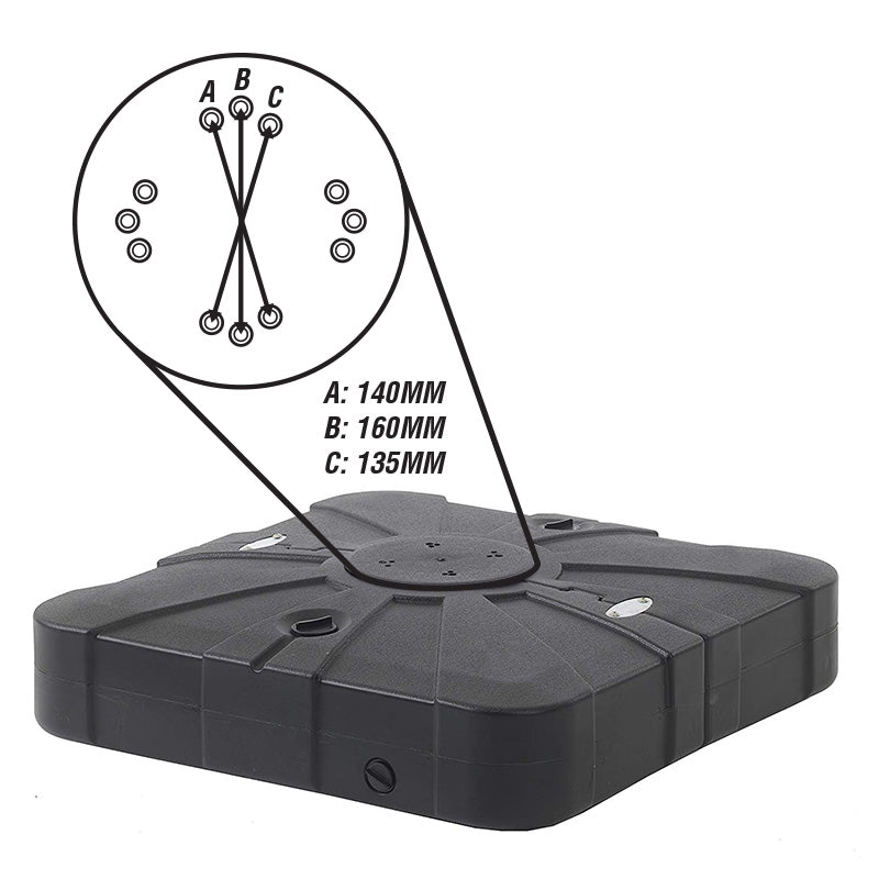 Nova Cantilever Parasol Base, Sand & Water Fillable, 100 Litre, N16701