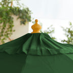 Nova Sylva Deluxe Wooden Parasol, 3m Round, Green, N15286