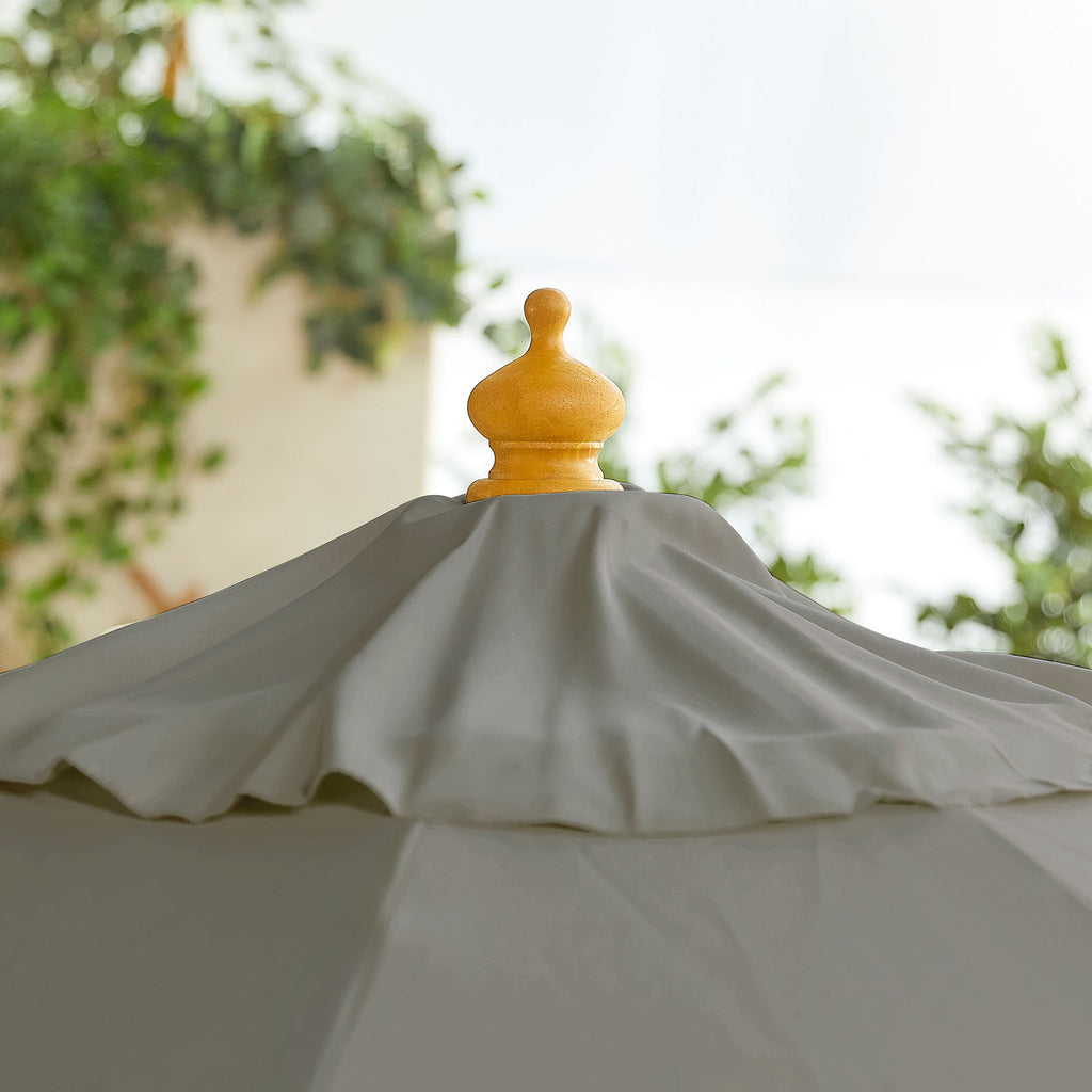 Nova Sylva Deluxe Wooden Parasol, 3m Round, Grey, N17226