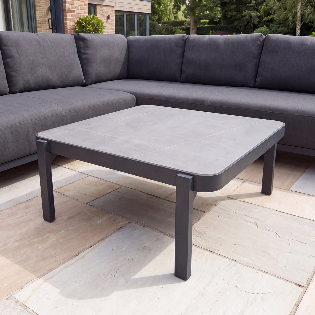 Nova Aire Corner Sofa Lounging Set with Square Coffee Table, Grey, N26034