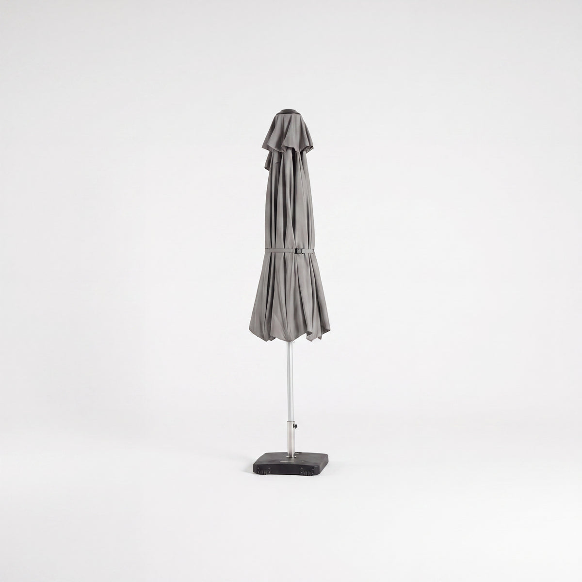Nova Solis Enzo Crank Operated Deluxe Parasol, 3.0m round, Light grey, N24255