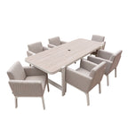 Nova Aire 6 Seat Dining Set with 2.2 x 0.9m Rectangular Table, Pebble, N27242