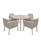 Nova Aire 4 Seat Dining Set with 1.2m Round Table, Pebble, N27241