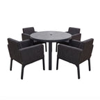 Nova Aire 4 Seat Dining Set with 1.2m Round Table, Grey, N26039