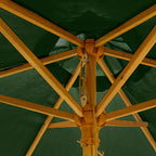 Nova Sylva Wooden Parasol, 2m Round, Green, N15271