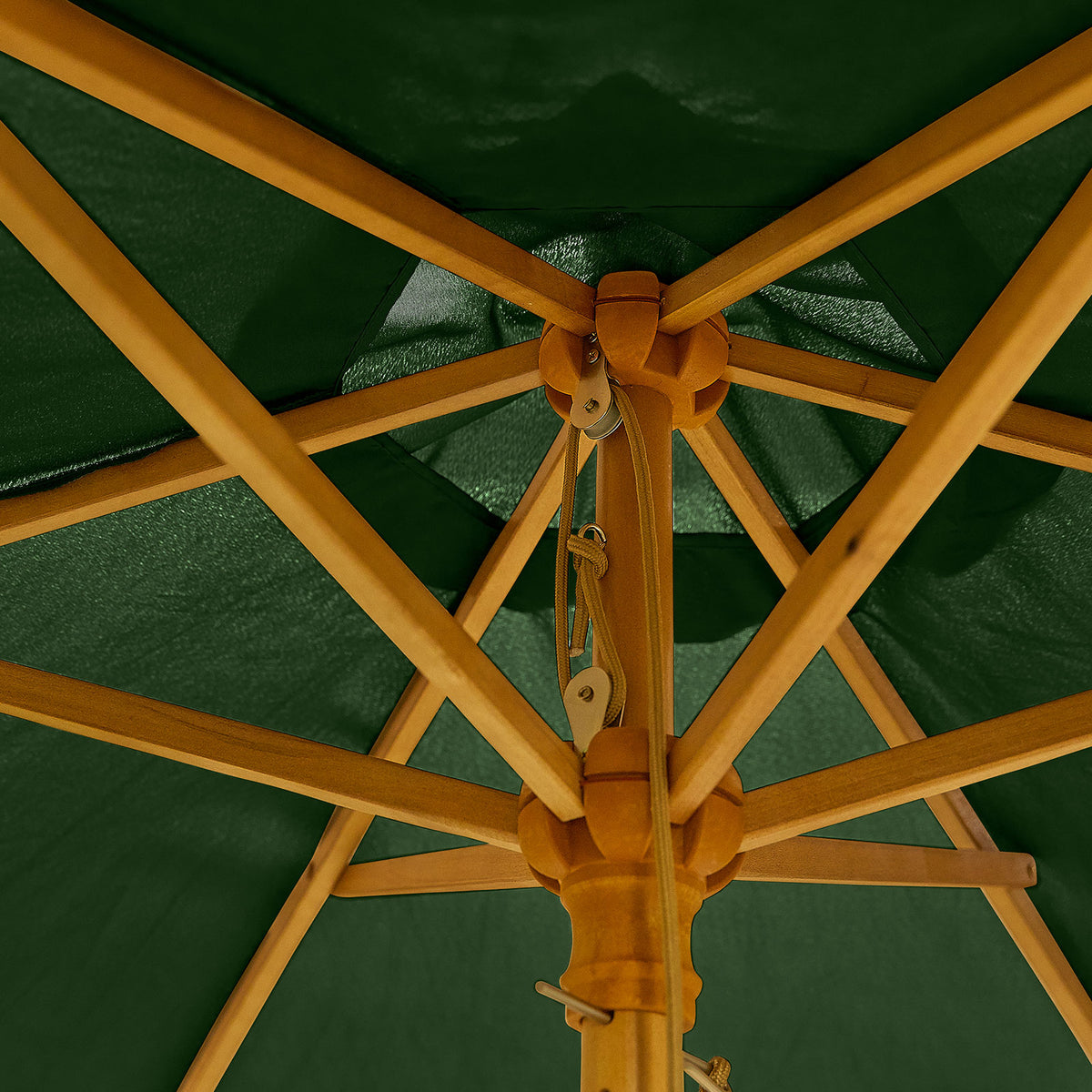 Nova Sylva Wooden Parasol, 2m Round, Green, N15271
