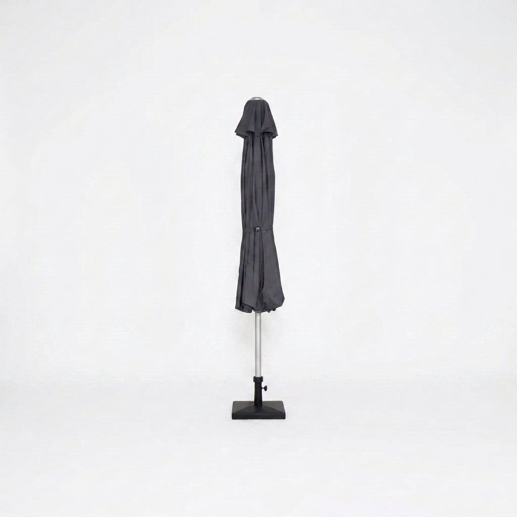 Nova Solis Enzo Crank Operated Deluxe Parasol, 3.5m round, Dark grey, N24258
