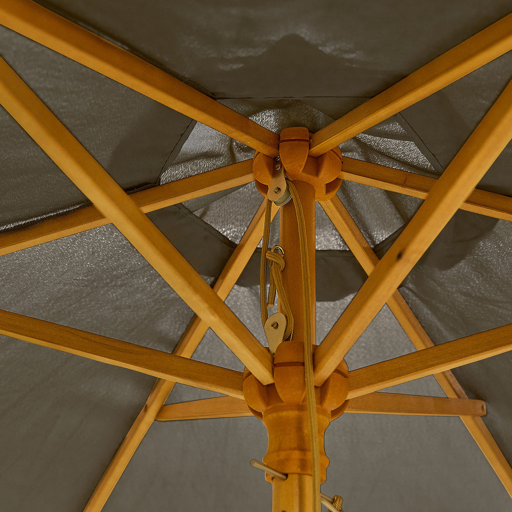Nova Sylva Wooden Parasol, 2m Round, Grey, N17222