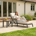 Nova Heidi Sun Lounger Set of 2 with Square Side Table, N25011