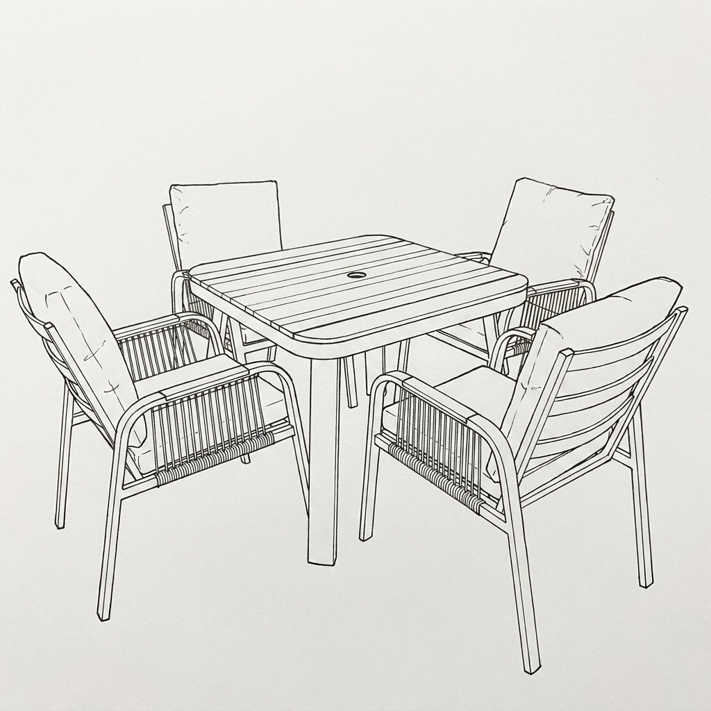 Nova Harvey 4 Seat Dining Set with 0.9m Square Table, Grey, N27011