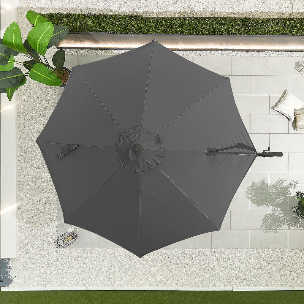 Nova Solis Cantilever Parasol, 3m Round, Grey, N17660
