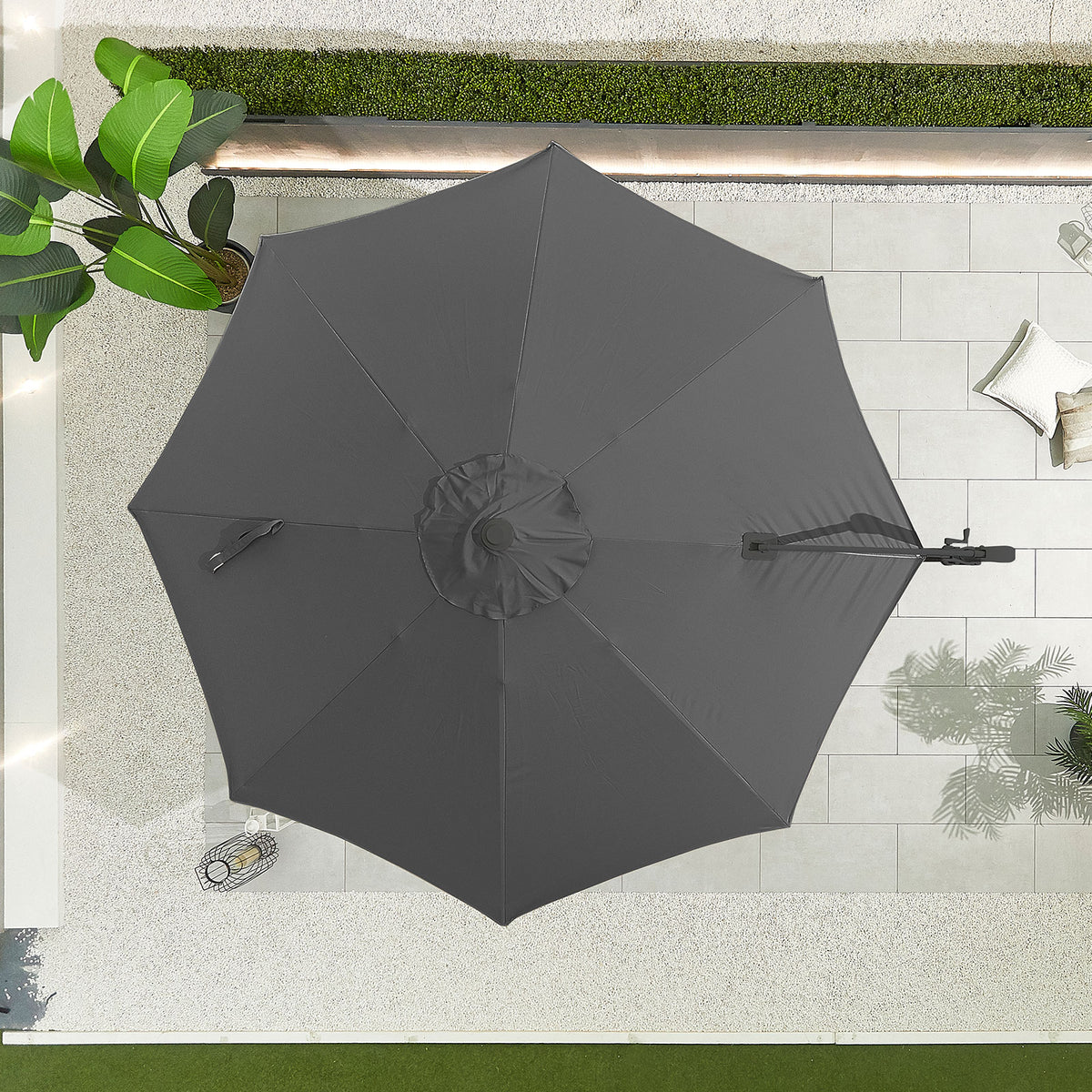 Nova Solis Cantilever Parasol, 3m Round, Grey, N17660