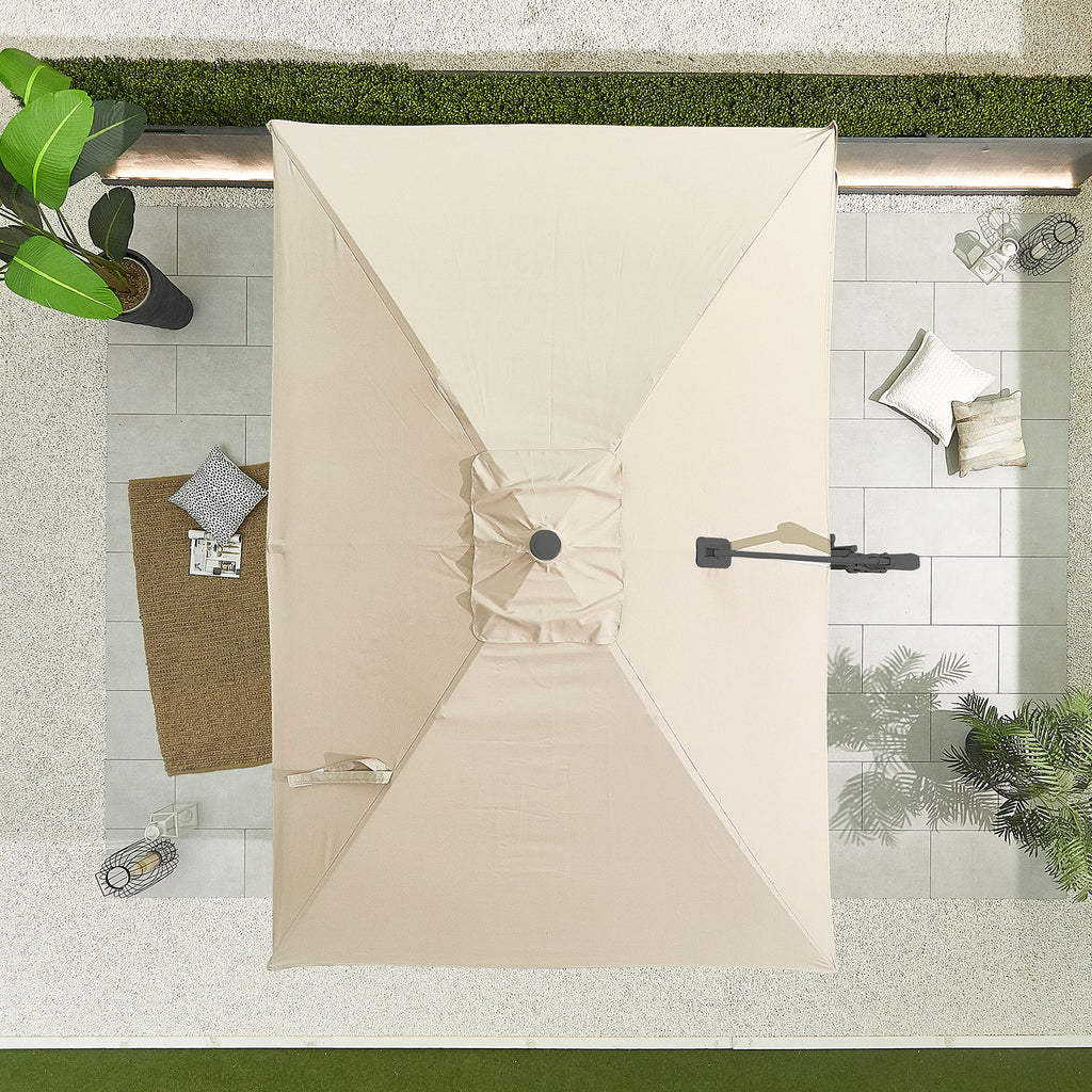 Nova Solis Cantilever Parasol, 3m x 2m Rectangular, Beige, N17663