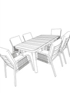 Nova Harvey 6 Seat Dining Set with 1.6 x 0.9m Rectangular Table, Grey, N27012