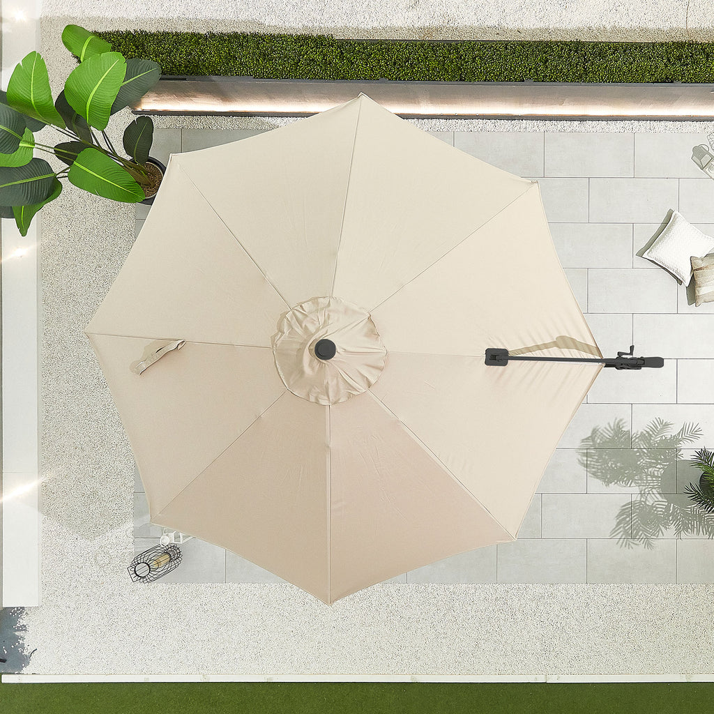 Nova Solis Cantilever Parasol, 3m Round, Beige, N17659