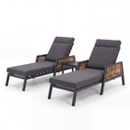 Nova Oscar Reclining Sun Lounger with Square Side Table, Beige, N27019