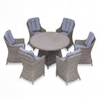 Nova Ivy 6 Seat Dining Set with 1.4m Round Table (Ceramic Glass), N26025