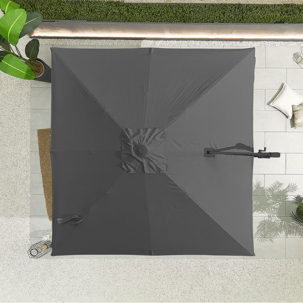 Nova Solis Cantilever Parasol, 2.5m Square, Grey, N17662