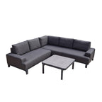 Nova Aire Corner Sofa Lounging Set with Square Coffee Table, Grey, N26034