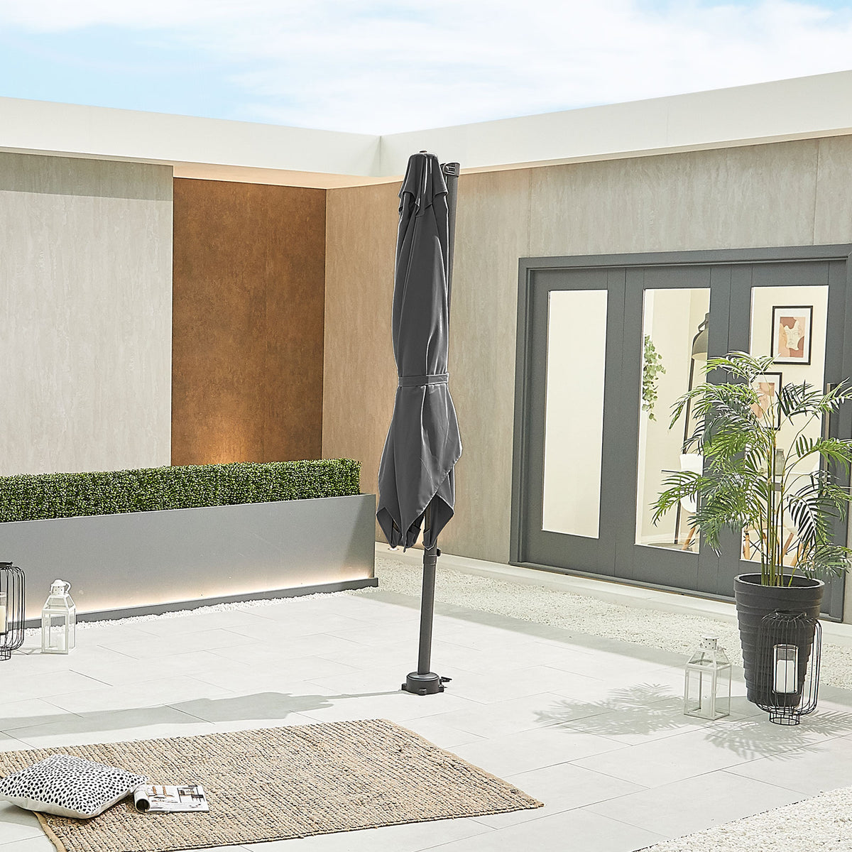 Nova Solis Cantilever Parasol, 2.5m Square, Grey, N17662