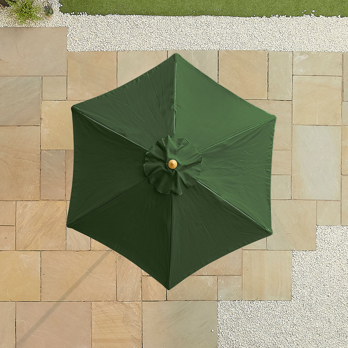 Nova Sylva Wooden Parasol, 2m Round, Green, N15271