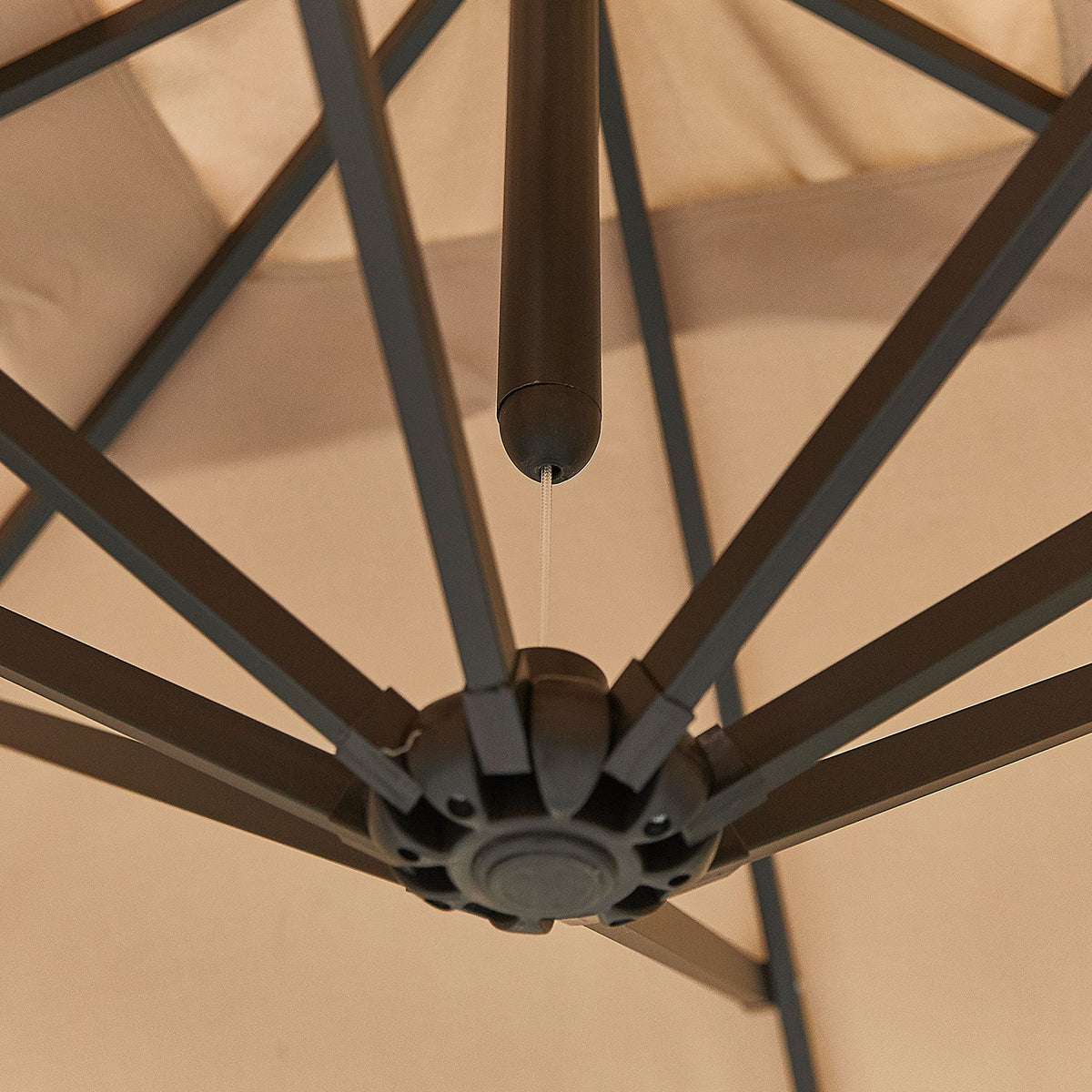 Nova Lyra Cantilever Parasol, 3m Round, Beige, N12079