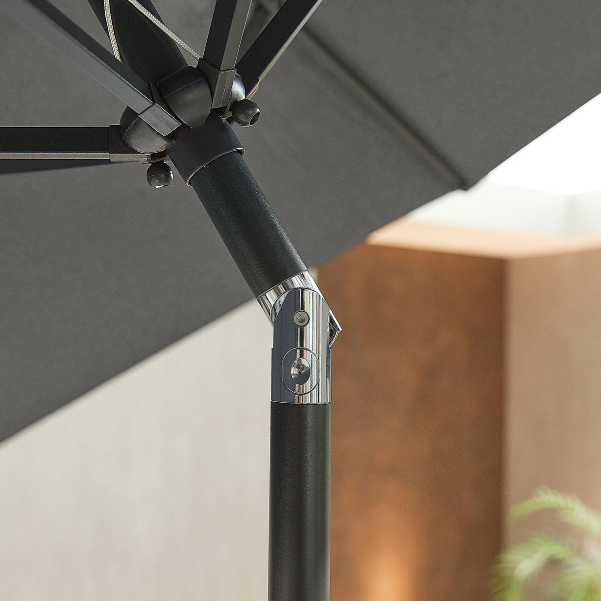 Nova Lyra Aluminium Parasol, 2.4m Round, Grey, N12093
