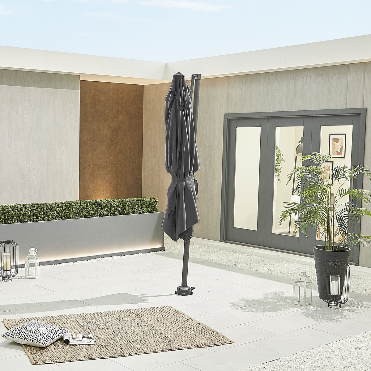 Nova Solis Cantilever Parasol, 3m x 2m Rectangular, Grey, N17664