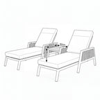 Nova Oscar Reclining Sun Lounger with Square Side Table, Beige, N27019