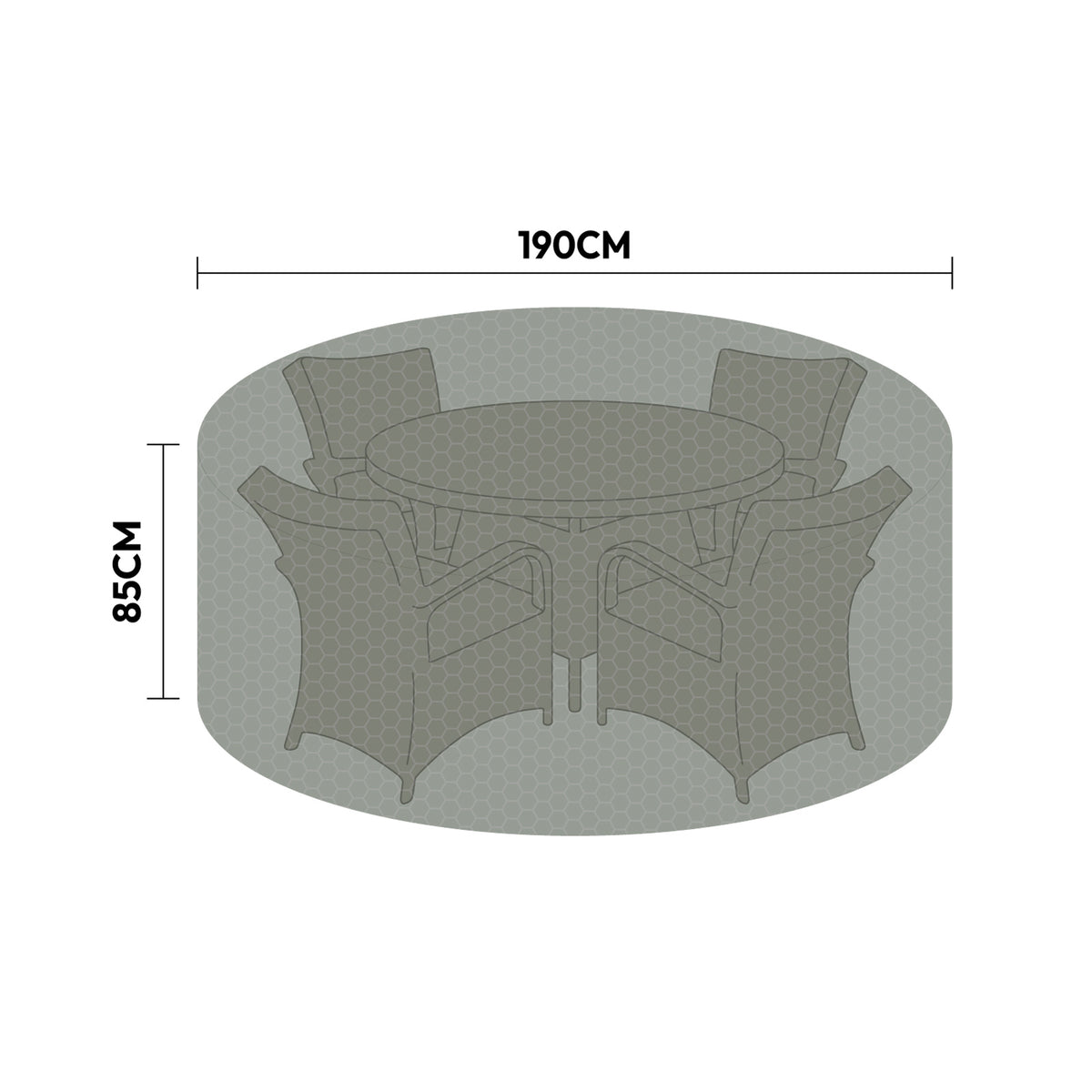 Nova Protex 4 Seat Round Dining Set Cover, N25350