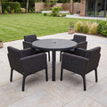 Nova Aire 4 Seat Dining Set with 1.2m Round Table, Grey, N26039