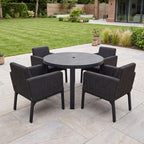 Nova Aire 4 Seat Dining Set with 1.2m Round Table, Grey, N26039
