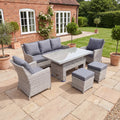 Nova Magnus 3 Seater Sofa Lounge Dining Set with Rectangular Rise & Fall Table (Plus), N27215