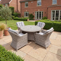 Nova Ivy 4 Seat Dining Set with 1.2m Round Table (Ceramic Glass), N26024