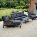 Nova Oscar 3 Seater Reclining Sofa Lounging Set with Rectangular Coffee Table, Beige, N27016