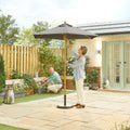 Nova Sylva Wooden Parasol, 2m Round, Grey, N17222
