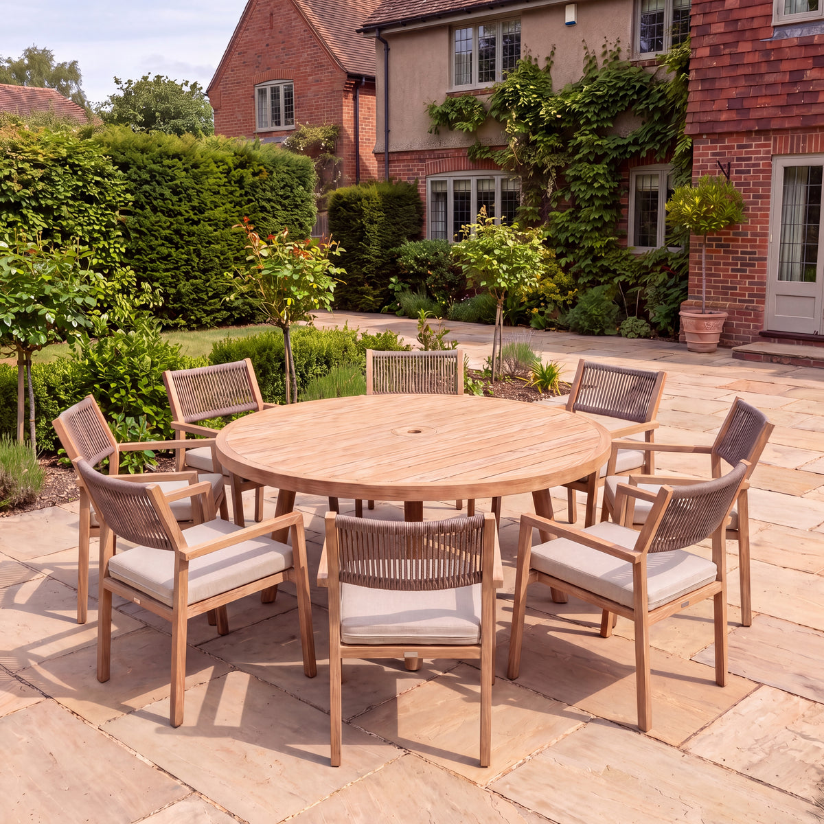 Nova Eleanor 8 Seat Dining Set with 1.8m Round Table, N26004