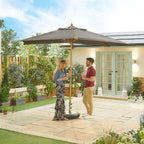 Nova Sylva Deluxe Wooden Parasol, 3m x 2m Rectangular, Grey, N17227