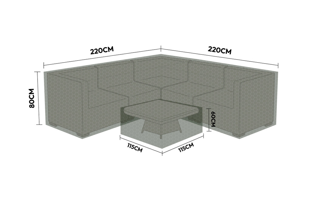 Nova Protex Cover Pack for Large Regular Corner Sofa Dining Set, N25404