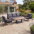 Nova Harvey 3 Seater Sofa Lounge Dining Set with Rectangular Rising Table, Grey, N27002