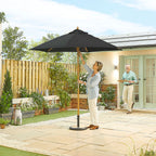 Nova Sylva Wooden Parasol, 2.5m Round, Black, N15275