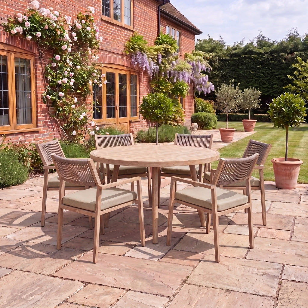 Nova Eleanor 6 Seat Dining Set with 1.5 Round Table, N26003