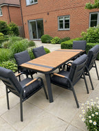 Nova Harvey 6 Seat Dining Set with 1.6 x 0.9m Rectangular Table, Grey, N27012