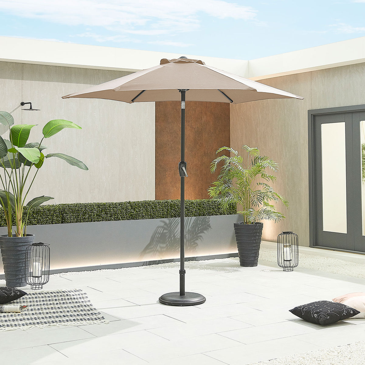 Nova Lyra Aluminium Parasol, 2.4m Round, Taupe, N15255