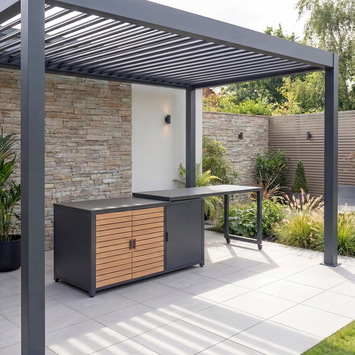 Nova Cook Cab Outdoor Kitchen Workstation, Grey, N26000