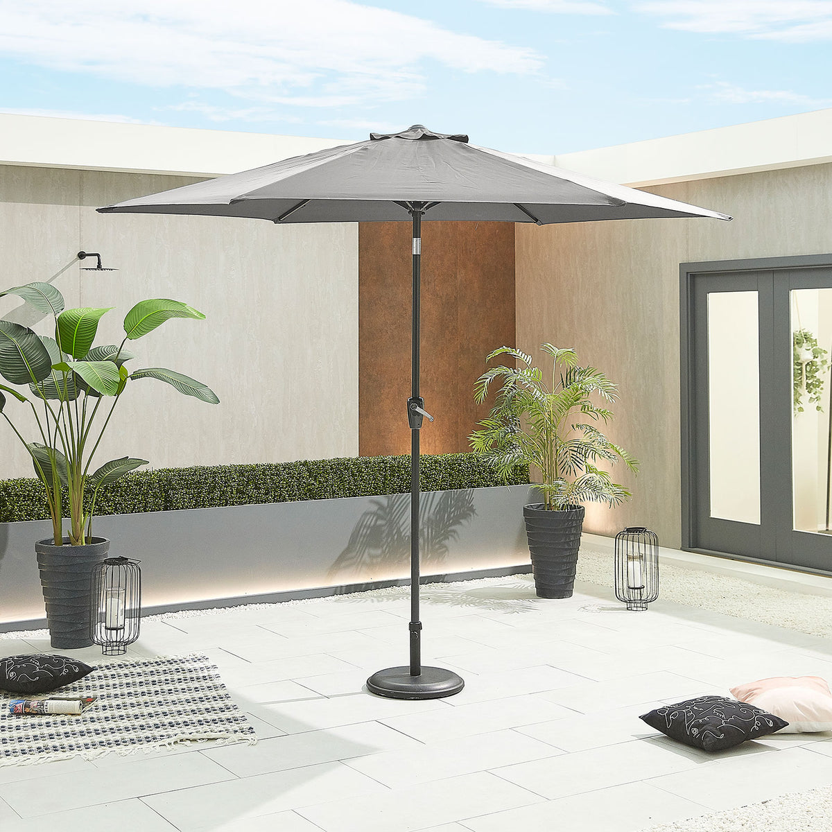 Nova Lyra Aluminium Parasol, 3m Round, Grey, N12096