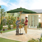 Nova Sylva Deluxe Wooden Parasol, 3m x 2m Rectangular, Green, N15296